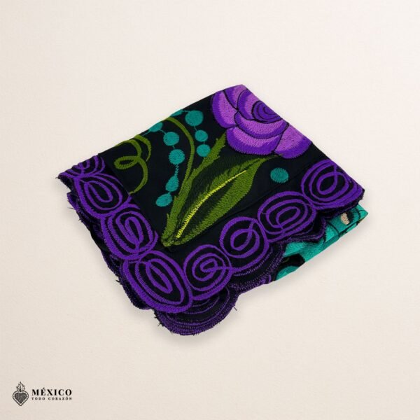 Mexican embroidered bib apron for women in multicolor cotton fabric, featuring vibrant floral design — handmade traditional kitchen apron perfect for cooking, gifts, and cultural celebrations.