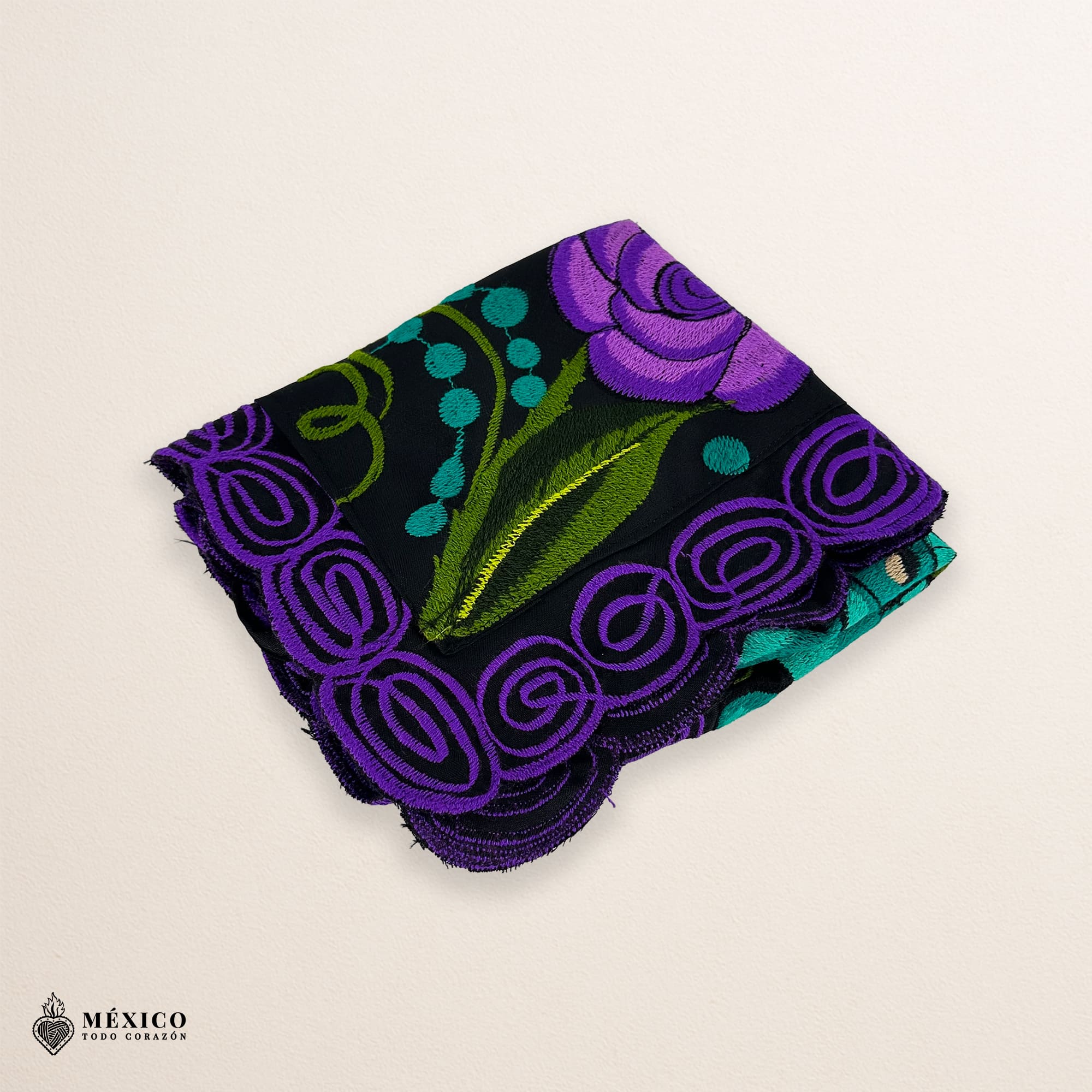 Mexican embroidered bib apron for women in multicolor cotton fabric, featuring vibrant floral design — handmade traditional kitchen apron perfect for cooking, gifts, and cultural celebrations.