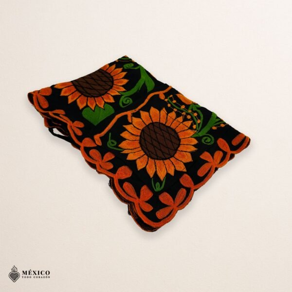 Mexican embroidered bib apron for women in multicolor cotton fabric, featuring vibrant floral design — handmade traditional kitchen apron perfect for cooking, gifts, and cultural celebrations.