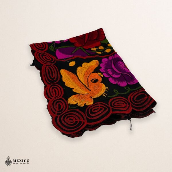 Mexican embroidered bib apron for women in multicolor cotton fabric, featuring vibrant floral design — handmade traditional kitchen apron perfect for cooking, gifts, and cultural celebrations.