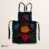 Mexican embroidered bib apron for women in multicolor cotton fabric, featuring vibrant floral design — handmade traditional kitchen apron perfect for cooking, gifts, and cultural celebrations.