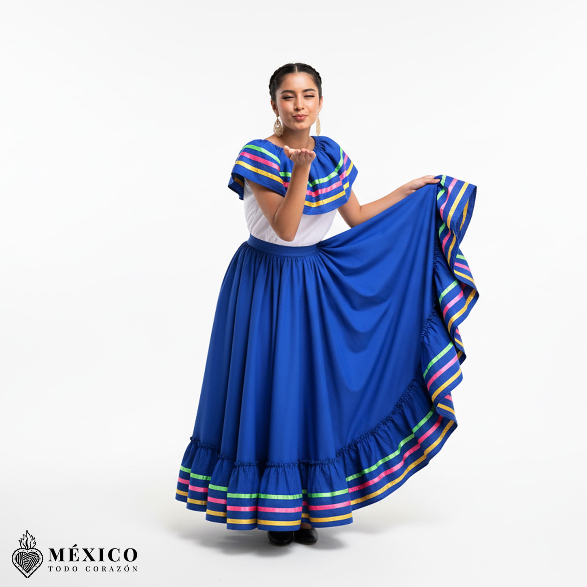 Detalle espalda vestido Jalisco Azul