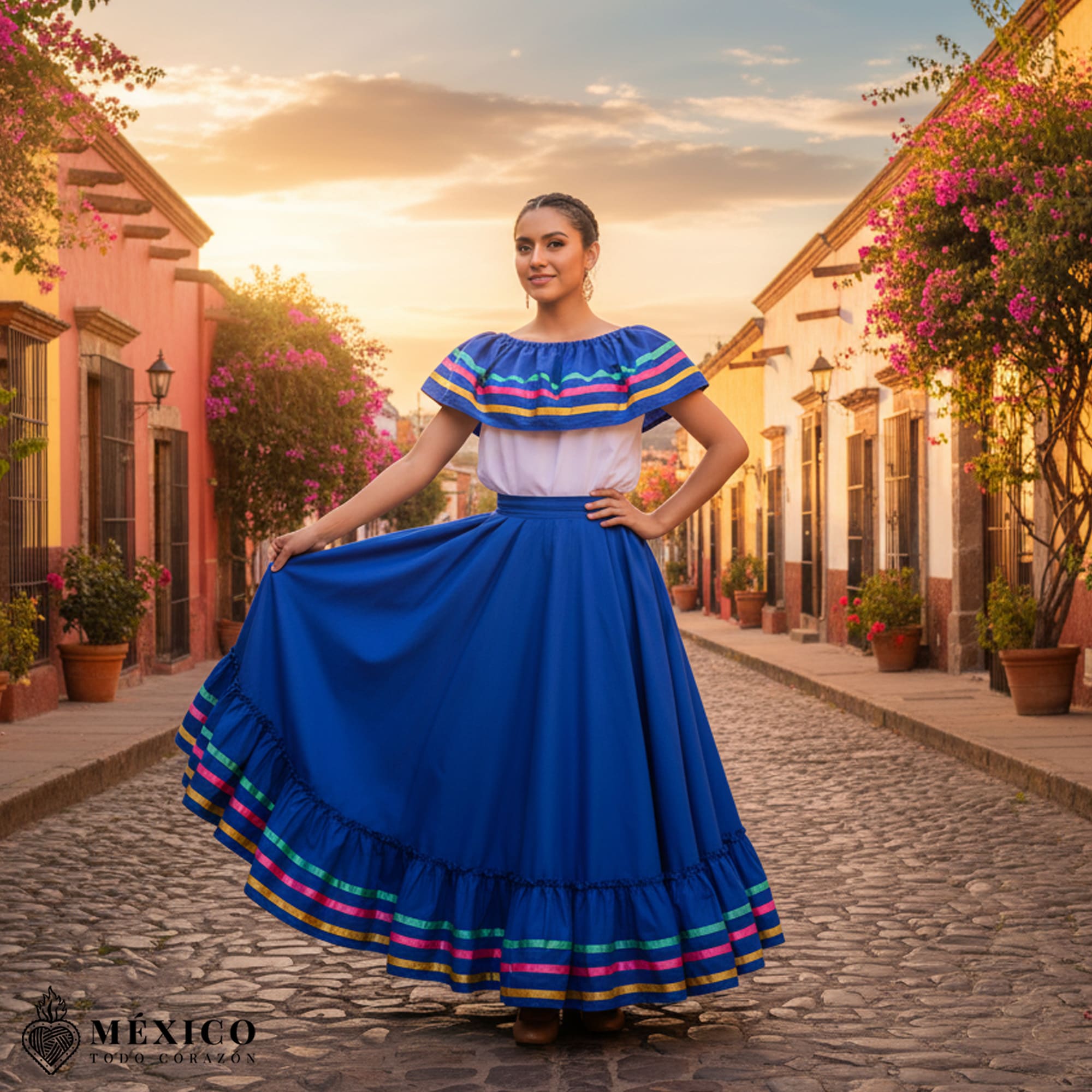 Falda amplia vestido Jalisco
