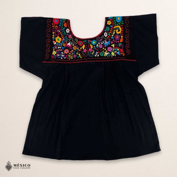 Mexican Embroidered Blouse – Handmade Otomi Floral & Animals Design