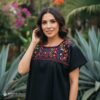 Mexican Embroidered Blouse – Handmade Otomi Floral & Animals Design