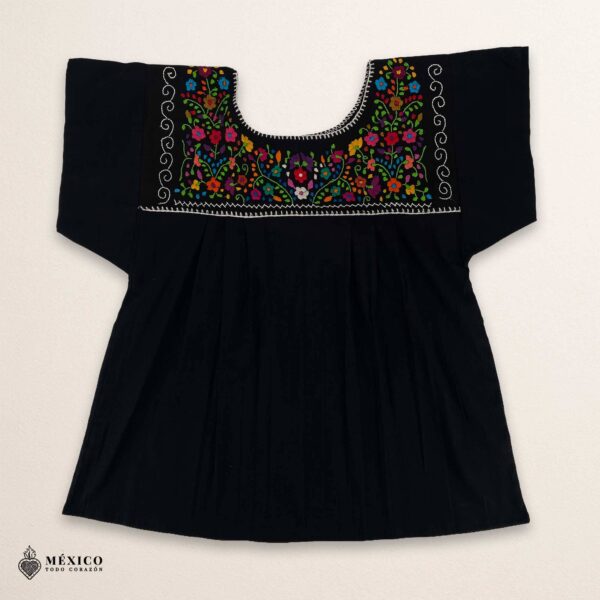 Mexican Embroidered Blouse – Handmade Otomi Floral & Animals Design