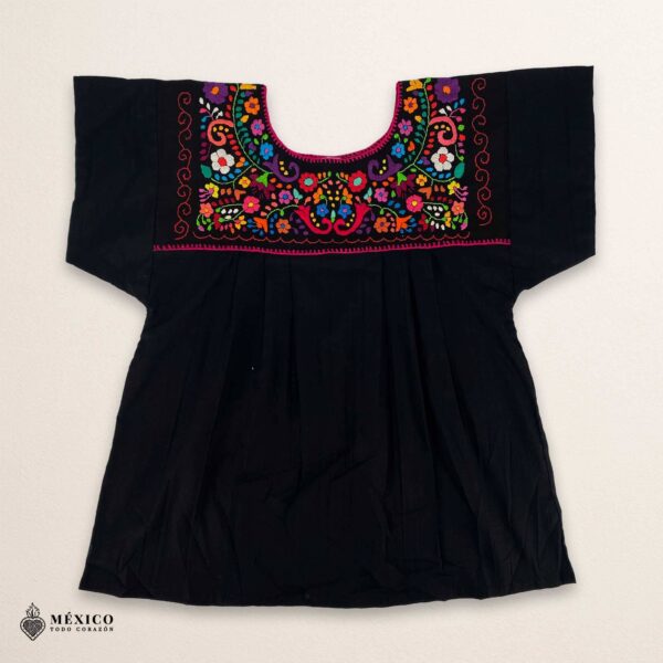 Mexican Embroidered Blouse – Handmade Otomi Floral & Animals Design
