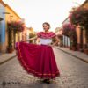 Fucsia Mexican Jalisco Dress Set – Handmade Two-Piece Folkloric Outfit