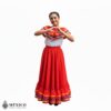 Orange Mexican Jalisco Dress Set – Handmade Two-Piece Folkloric Outfit