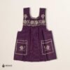 Purple traditional Mexican cross-stitch embroidered smock apron with deluxe artisan craftsmanship