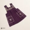 Purple traditional Mexican cross-stitch embroidered smock apron with deluxe artisan craftsmanship