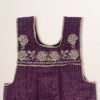 Purple traditional Mexican cross-stitch embroidered smock apron with deluxe artisan craftsmanship