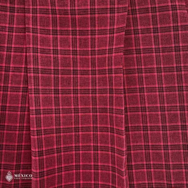 Red traditional Mexican cross-stitch embroidered smock apron with deluxe artisan craftsmanship