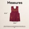 Red traditional Mexican cross-stitch embroidered smock apron with deluxe artisan craftsmanship