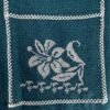 Green traditional Mexican cross-stitch embroidered smock apron with deluxe artisan craftsmanship