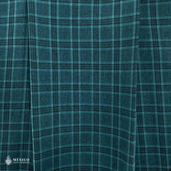 Green traditional Mexican cross-stitch embroidered smock apron with deluxe artisan craftsmanship