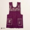 Pink traditional Mexican cross-stitch embroidered smock apron with deluxe artisan craftsmanship