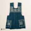 Green traditional Mexican cross-stitch embroidered smock apron with deluxe artisan craftsmanship