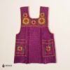 Pink traditional Mexican cross-stitch embroidered smock apron with deluxe artisan craftsmanship