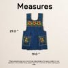 Blue traditional Mexican cross-stitch embroidered smock apron with deluxe artisan craftsmanship