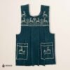 Green traditional Mexican cross-stitch embroidered smock apron with deluxe artisan craftsmanship