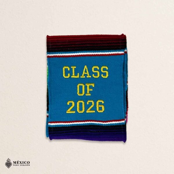 Light Blue Mexican Graduation Stole – Embroidered Class of 2026