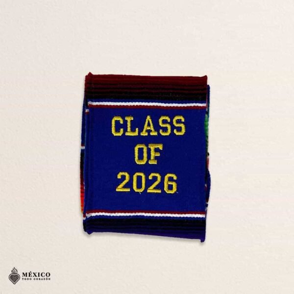 Blue Mexican Graduation Stole – Embroidered Class of 2026