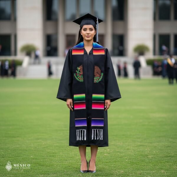 Mexican embroidered sarape graduation stole with mexican eagle