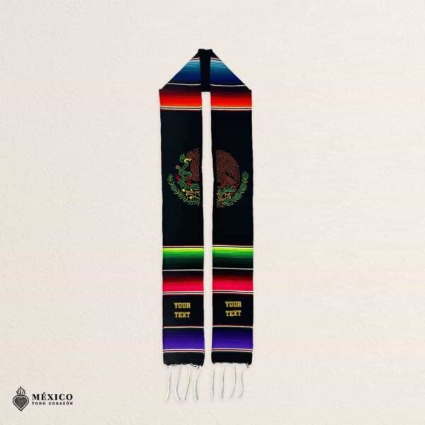 Mexican embroidered sarape graduation stole with mexican eagle