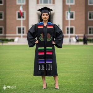 Mexican embroidered sarape graduation stole with mexican eagle
