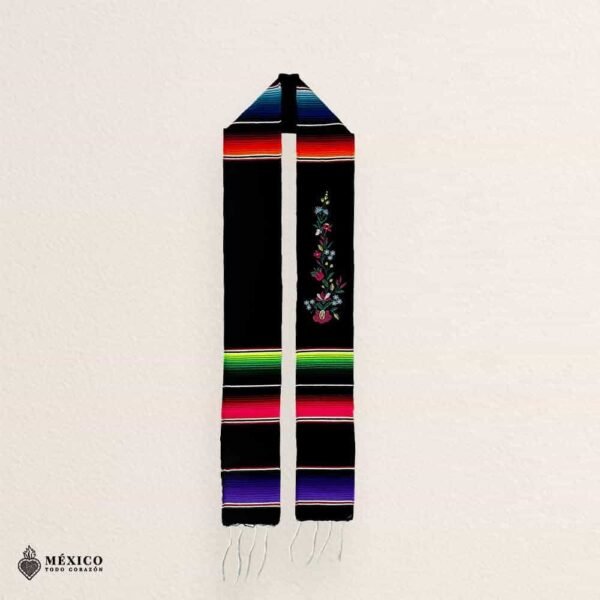 Personalized Floral Sarape Graduation Stole - Embroidered Class of 2026