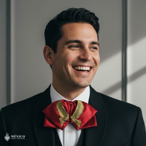 Mexican Embroidered Charro Moño – Traditional Satin Mariachi Bow Tie