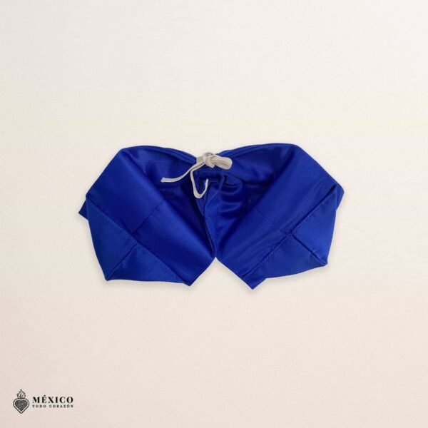Blue Mexican Embroidered Charro Moño – Traditional Satin Mariachi Bow Tie