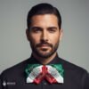 Tricolor Mexican Embroidered Charro Moño – Traditional Satin Mariachi Bow Tie