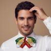 Tricolor Mexican Embroidered Charro Moño – Traditional Satin Mariachi Bow Tie