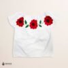 Traditional Embroidered Peasent Blouse Red Flowers