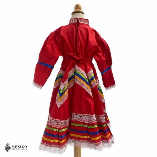 Red Traditional Jalisco One-Piece Dress – Mexican Folklore Wear (Size 2)