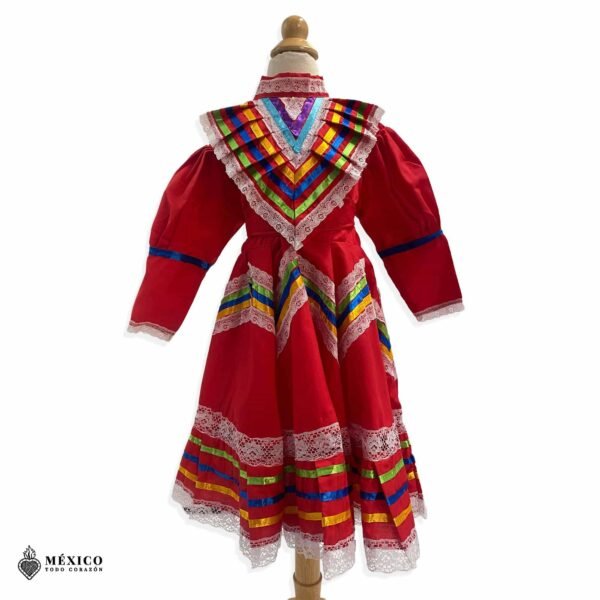 Red Traditional Jalisco One-Piece Dress (Size 2)