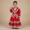 Red Traditional Jalisco One-Piece Dress (Size 2)
