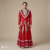 Red Traditional Jalisco One-Piece Dress – Mexican Folklore Wear (Size 14)
