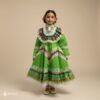 Light Green Traditional Jalisco One-Piece Dress for Girls & Teens (Size 2)