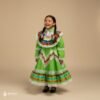 Light Green Traditional Jalisco One-Piece Dress for Girls & Teens (Size 2)