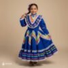 Blue Traditional Jalisco One-Piece Dress for Girls & Teens (Size 2)