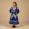 Blue Traditional Jalisco One-Piece Dress for Girls & Teens (Size 2)
