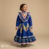Blue Traditional Jalisco One-Piece Dress for Girls & Teens (Size 2)