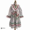 White with Tricolor Ribbons Traditional Jalisco One-Piece Dress for Girls & Teens (Size 2)