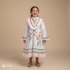 White with Tricolor Ribbons Traditional Jalisco One-Piece Dress for Girls & Teens (Size 2)