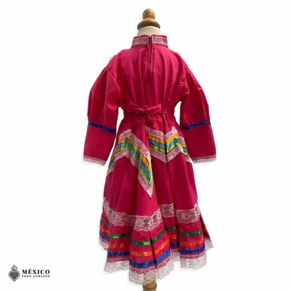 Pink Traditional Jalisco One-Piece Dress for Girls & Teens (Size 2)