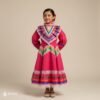 Pink Traditional Jalisco One-Piece Dress for Girls & Teens (Size 2)