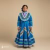 Light Blue Traditional Jalisco One-Piece Dress for Girls & Teens (Size 4)